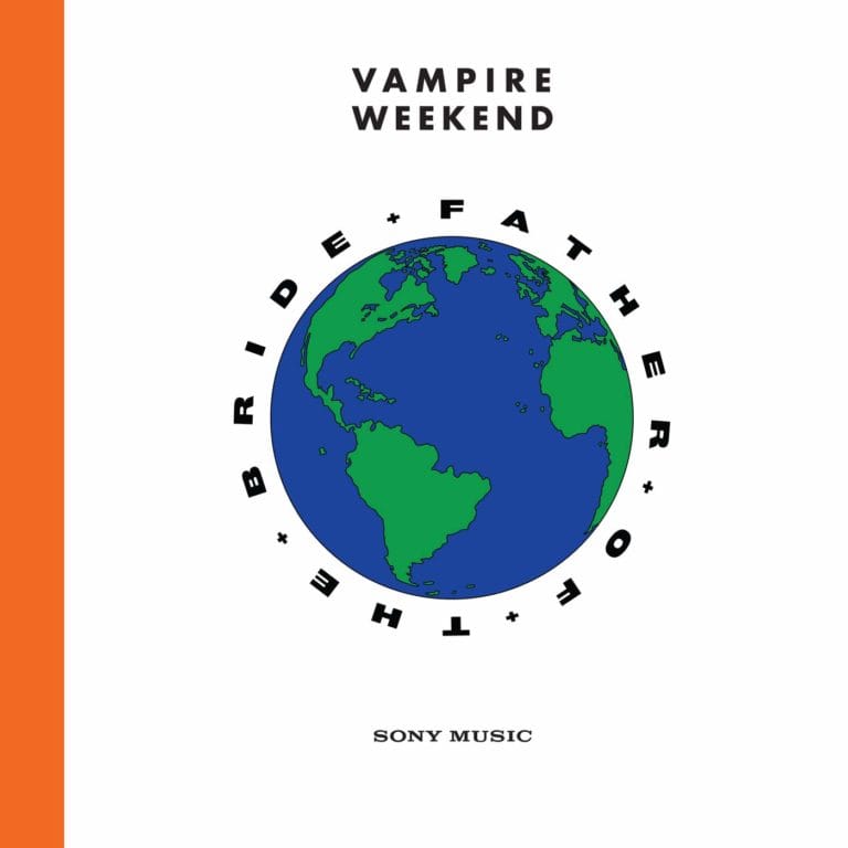 Cover zeigt eine stilisierte Weltkugel mit Schriftzug Father of the Bride und Vampire Weekend.
