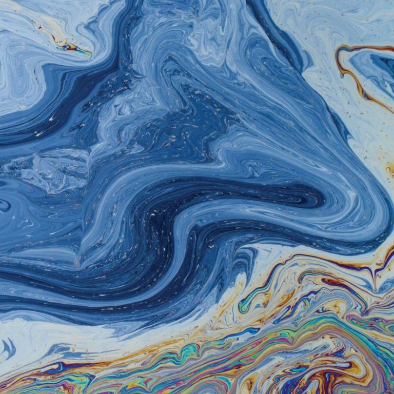 Abstrakte blaue und bunte Wirbel auf dem Coverbild.