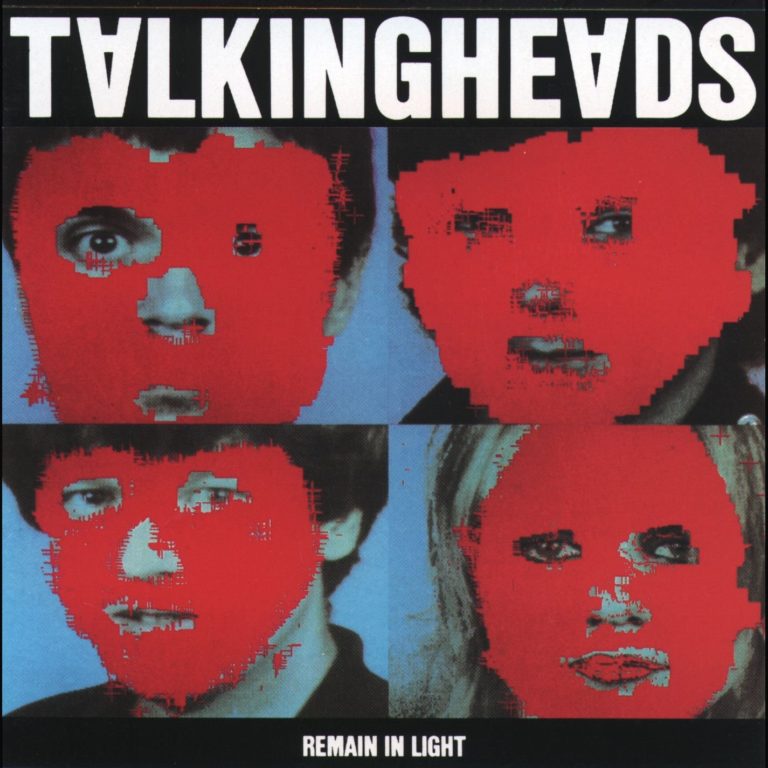 Albumcover von Talking Heads mit stilisierten Gesichtern und roter Überlagerung.