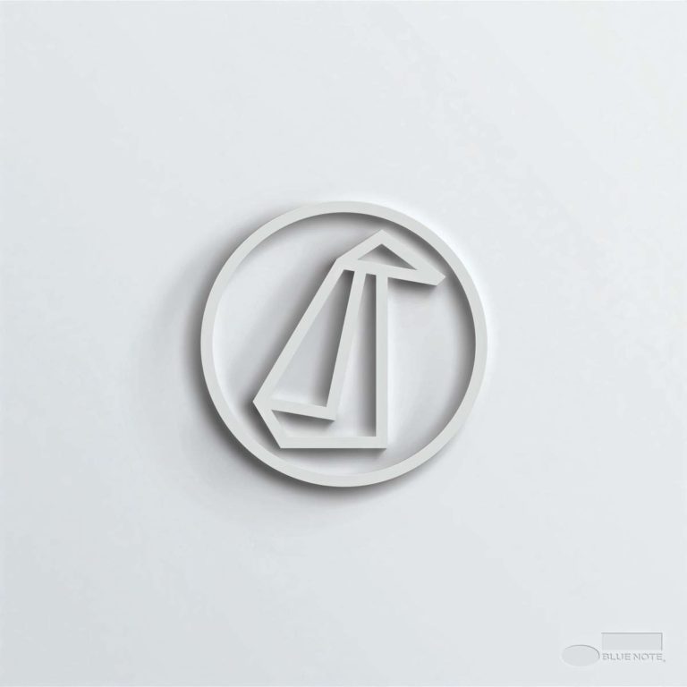 Weißes geometrisches Pinguin-Logo auf grauem Hintergrund