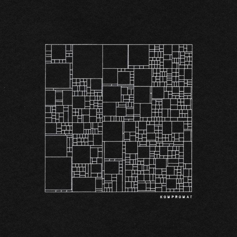 Geometrisches Muster aus weißen Linien auf schwarzem Hintergrund.
