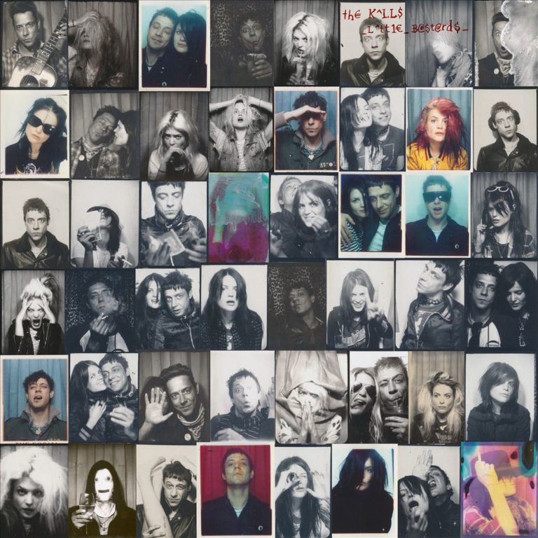 Collage aus Schwarz-Weiß- und Farbfotos von Personen in verschiedenen Posen und Gesichtsausdrücken.