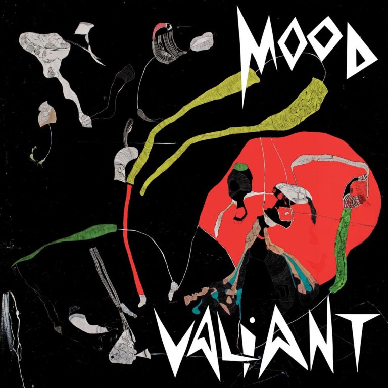 Das Cover von „Mood Valiant“ von Hiatus Kaiyote zeigt eine abstrakte, farbenreiche Illustration mit organischen Formen vor schwarzem Hintergrund – dynamisch und verspielt.