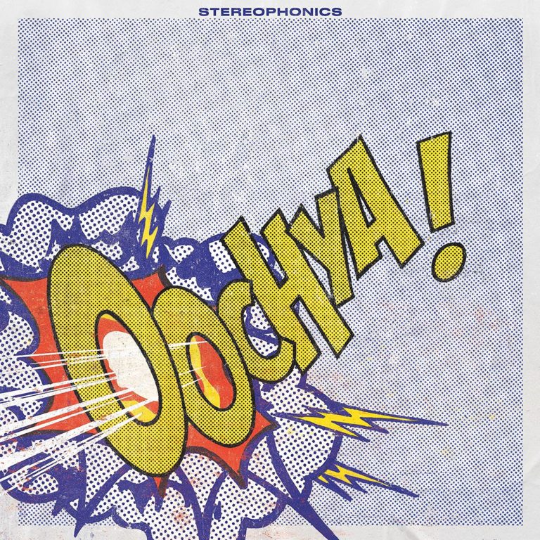 Pop-Art-Explosion in Gelb, Rot und Blau, darüber prangt in fetten Lettern „OOCHYA!“, auf hellem, gepunktetem Hintergrund.