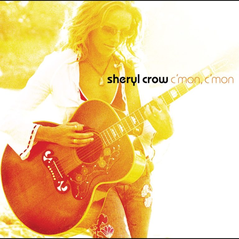 Frau mit Gitarre in sonnigem Licht auf dem Albumcover von Sheryl Crow Cmon, Cmon.