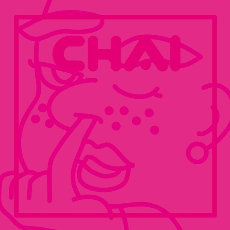 Illustration eines Gesichts mit Finger auf der Nase, rosa Hintergrund