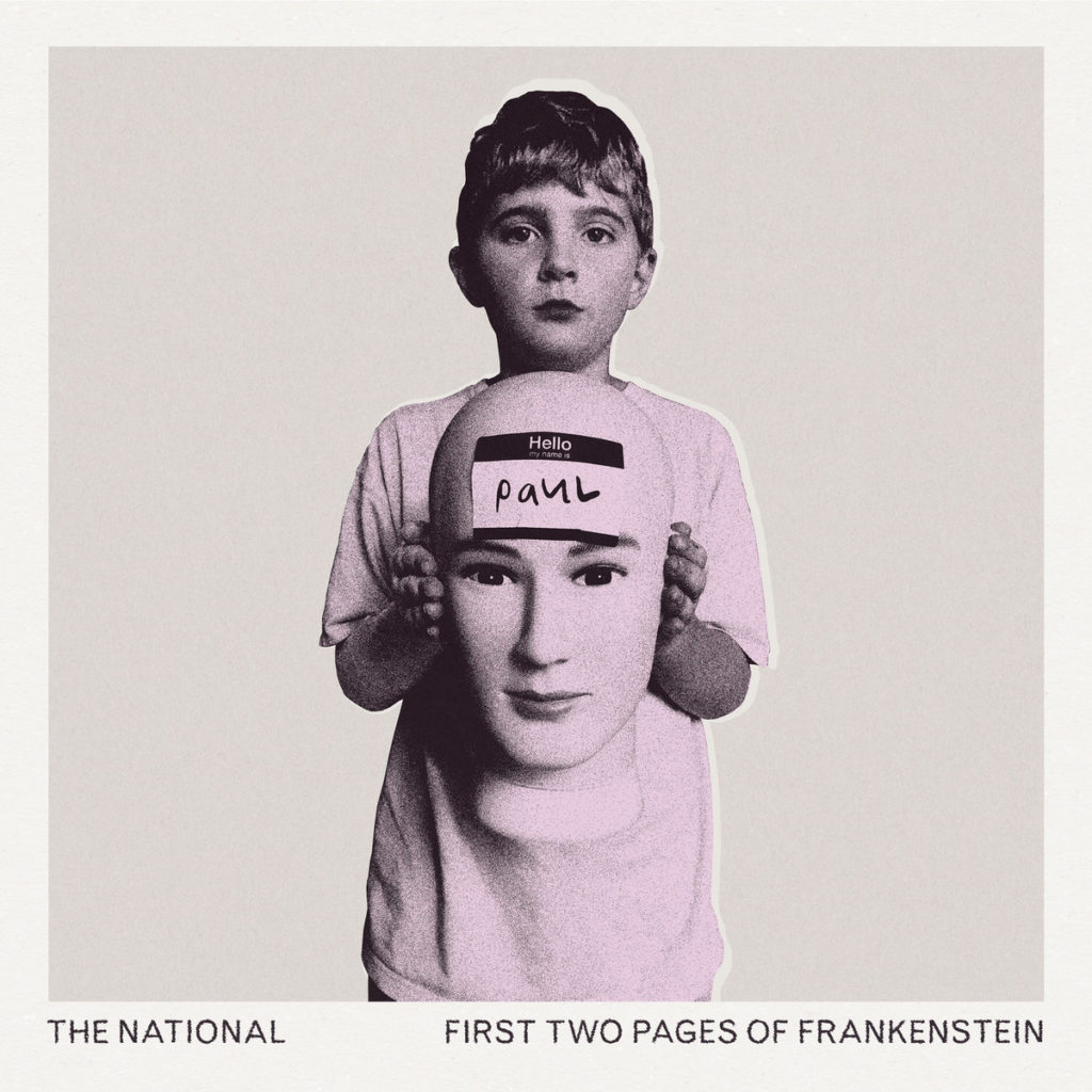 Collage-artiges Cover mit einem Jungen, der eine Schaufensterpuppe mit einem Aufkleber „Hello, my name is Paul“ vor sich hält; Titel: First Two Pages of Frankenstein.
