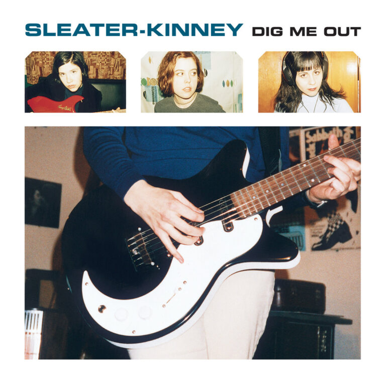 Drei Frauenporträts und eine Nahaufnahme einer Gitarre auf dem Albumcover.