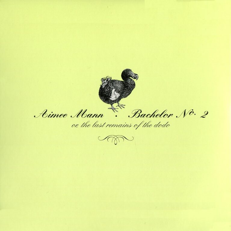 Gelbes Cover mit gezeichnetem Dodo und dem Titel Aimee Mann Bachelor No. 2 or, the last remains of the dodo.