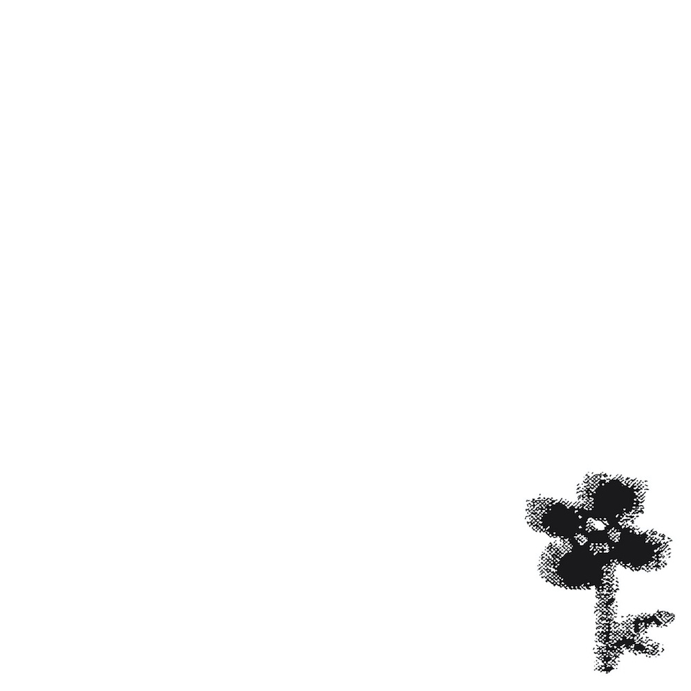 Ein minimalistisches Cover mit viel Weißraum: Unten rechts ist eine grob gezeichnete schwarze Blume zu sehen – schlicht, melancholisch und symbolträchtig wie Alice Bomans Musik.