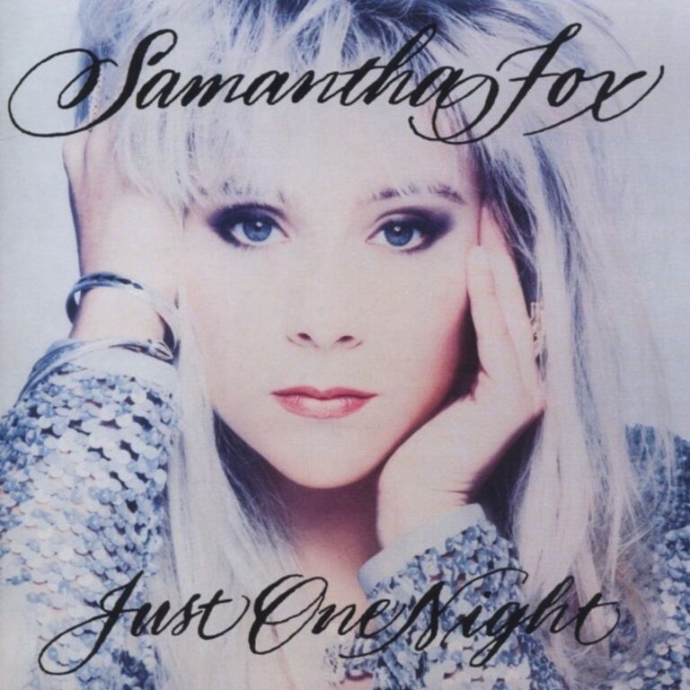 Porträt von Samantha Fox mit nachdenklichem Blick auf dem Albumcover.