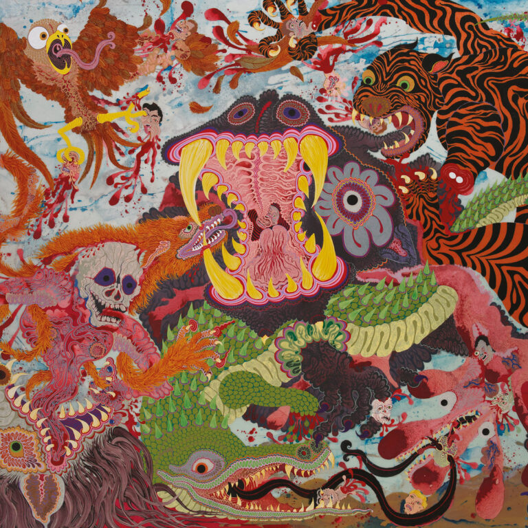 Pigs Pigs Pigs Pigs Pigs Pigs Pigs – Cover zum Album „Death Hilarious“: Wuchtiger Space-Rock zwischen existenzieller Wut und schwarzem Humor.