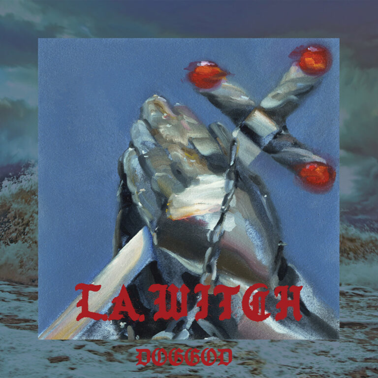 L.A. WITCH – Albumcover „DOGGOD“: Düsterer Post-Punk und Rock zwischen Loyalität, Göttlichkeit und existenzieller Reflexion.