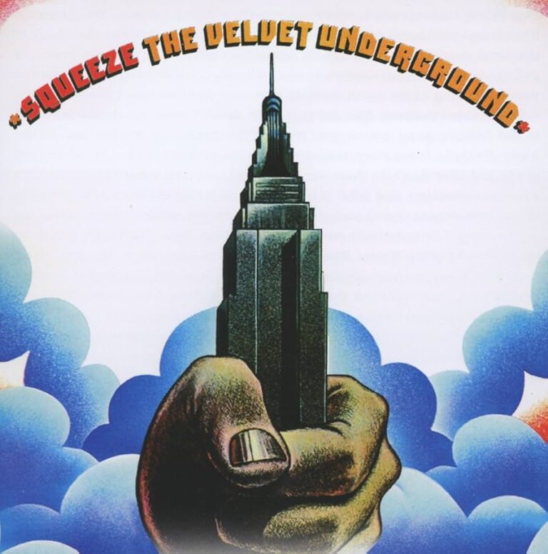 Illustratives Albumcover mit erhobener Hand, die einen dunklen Turm gegen einen wolkigen Himmel hält, stilisiert und plakativ.