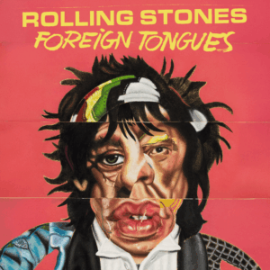 Gemaltes Albumcover mit verzerrten, ineinander übergehenden Gesichtern auf leuchtend rotem Hintergrund.